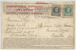 Carte Postale ENTIER POSTAL Date Illisible Vers Révérend Doyen De Bouillon. Formulaire Complet De La Psalmodie Vaticane. - Varietà/Curiosità