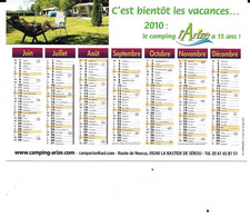 Calendrier De Poche 2010, Camping, Meilleurs Voeux, Happy New Year, Een Gelukkig Nieuwjaar ... - Petit Format : 2001-...