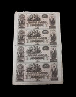 Estados Unidos United States Of America 20 Dollars Canal Bank 1850`s Uncut Sheet - Valuta Van De Bondsstaat (1861-1864)