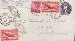 Départ De Asheville : Timbres , Entier Postal Et Tampons Pour La Suisse    ///   Ref. Nov. 20 - Asheville