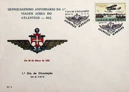 1972 Moçambique FDC Cinquentenário Da 1º Viagem Aérea Lisboa- Rio De Janeiro - Mozambique