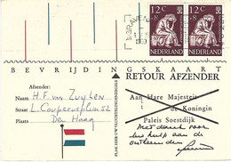 Netherlands 1960 The Hague Refugee Year Help Card To Queen - Refugiados