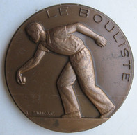 Médaille En Bronze 1980 Le Bouliste, Attribué, Par L. Gibert - Bocce