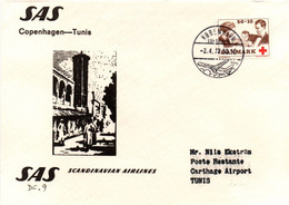 Copenhagen Tunis 1972 - SAS DC-9 - 1er Vol Erstflug First Flight Primer Vuelo Voo - Kobenhavn Tunisie - Machines à Affranchir (EMA)