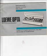 LOEWE OPTA HIFI CENTER PHONOKOMBINATION - Técnico