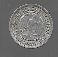 Allemagne, 50 Reichspfennig 1928 J (717) - 50 Rentenpfennig & 50 Reichspfennig