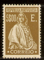 PORTUGAL Yvert 436* Mh  5 Escudos Bistré  Céres  1926  NL606 - Nuevos