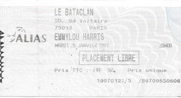 TICKET DE CONCERT HEMMYLOU HARRIS LE BATACLAN PARIS 28/01/1997 - Concerttickets