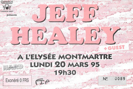 TICKET DE CONCERT JEFF HEALEY L'ELYSEE MONTMATRE PARIS 20/03/1995 - Concerttickets