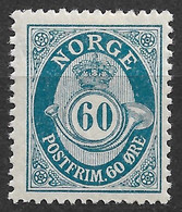 1877 NORWAY NORWEGEN - 60ø  Mi. 31 - UNUSED MH - Cat €36 - Nuovi