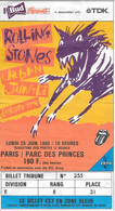 TICKET DE CONCERT THE ROLLING STONES PARC DES PRINCES PARIS 25/06/1990 - Concert Tickets