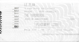 TICKET DE CONCERT THE YARDBIRDS LE PLAN RIS ORANGIS 20/01/2000 - Concert Tickets