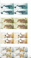 ARGENTINA 2006 NATIONAL PARK (VIII) PROTECTED FAUNA WHALES HUEMUL TARUCA YAGUARETE SET OF 4 IN BLOCKS MNH - Neufs