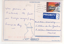 Timbre , Stamp Yvert N°1592 Sur Cp , Carte , Postcard De Helsinki Du 16/07/2003 Pour La France - Cartas & Documentos