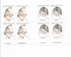 ARGENTINA 2006 PERSONALITIES, TATO BORES, RODOLFO WALSH, HUMORIST, JOURNALIST, BLOCK OF 4 MNH MINT - Nuovi