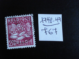 Belgique 1948-49 - 2f Produits Agricoles - Y.T. 767 - Oblitérés - Used - 1948 Export