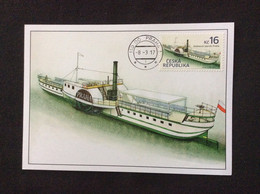 2017 : Carte Maximum Card Bateau Vapeur Roue à Aube Praha - FDC