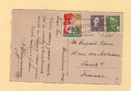 Danemark - 1948 - Vignette Noel - Destination France - Storia Postale