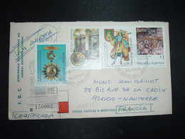 LR Pour La FRANCE TP SANTA CRUZ S1+JUJUY C38+HISTORIA C38+SAN MARTIN C38+PATRIA C38 + C38+CANDELARIA C38 OBL.20 MAR 1995 - Covers & Documents