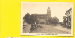 AINHOA L'Eglise Et Le Jeu De Paume (Bonnet) Pyrénées Atlantiques (64) - Ainhoa