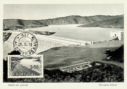 1952 Portugal Centenário Do Ministério Das Obras Públicas - Maximumkarten (MC)