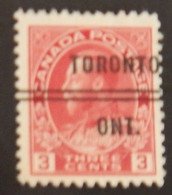 CANADA PREO YT 111 NEUF(*) "GEORGE V" ANNÉE 1917 - Precancels