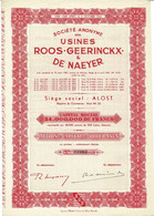 Titre Ancien - Société Anonyme Des Usines Roos-Geerinckx & De Naeyer - - Textil
