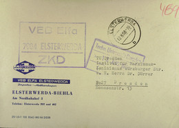 Fern-Brf Mit ZKD-Kastenst. "VEB Elfa 7904 ELSTERWERDA" 12.8.68 An TU-Dresden Institut Marxismus-Leninismus - Briefe U. Dokumente