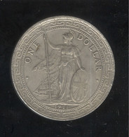 Fausse 1 British Tarde Dollar Pour La Chine - 39 Mm - Tranche Striée - Exonumia - Colonias