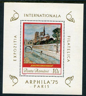 ROMANIA 1975 ARPHILA '75 Exhibition  Block MNH  / **.  Michel Block 120 - Blocks & Kleinbögen