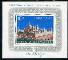 ROMANIA 1975 ESPANA '75 Exhibition  Block MNH  / **.  Michel Block 119 - Ungebraucht