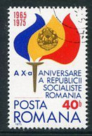 ROMANIA 1975 Socialist Republic 10th Anniversary Used.  Michel 3253 - Usado