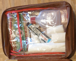 1950's Medication Dressing Kit Medicazione Originale FARGAN Cotone Idrofilo Scatola In Cuoio LEATHER, NOT FOR USE - Equipo Dental Y Médica