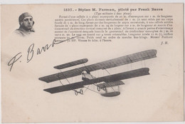 CPA Aviation  Biplan Farman Piloté Par Aviateur Franck Barra  Signature   Ed JH 1537 - ....-1914: Precursors