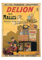 Benjamin RABIER - ILLUSTRATEUR  - LES MALLES DELION - 1908 - RARE CP édition Luxe FORNEY - Rabier, B.
