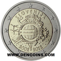 2 Euro ESLOVENIA 2012 10 Aniversario TYE - SLOVENIA - NUEVA - SIN CIRCULAR - NEW 2€ - Eslovenia