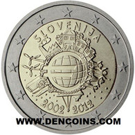 2 Euro ESLOVENIA 2012 10 Aniversario TYE - SLOVENIA - NUEVA - SIN CIRCULAR - NEW 2€ - Slovenia