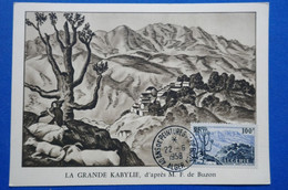 24 ALGERIE CARTE POSTALE ANCIENNE 1958 ALGER LA GRANDE KABILIE - Cartes-maximum