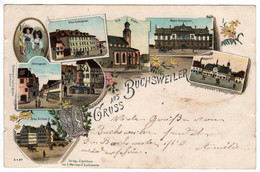 67 : Gruss Aus Buchsweiler : Litho Couleur Multivues 1899 - Autres & Non Classés