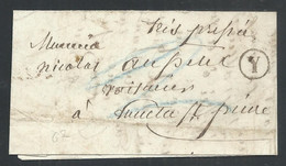 Lettre De Bièvre 1867 Avec Boîte Rurale Y + "2" Au Crayon Bleu. Lettre Distribuée Dans La Même Tournée. Rare - Posta Rurale