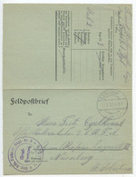 Germany 1917 WWI Feldpostbrief K.D. Feldpost - Bay. Res. Fußartl. Regt. Nr. 3 - Feldpost (postage Free)