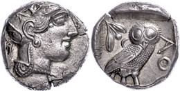 Athen, Tetradrachme (17,00g), Ca. 450 V. Chr. Av: Athenakopf Mit Attischem Helm Nach Rechts. Rev: Eule Nach Rechts, Dahi - Other & Unclassified