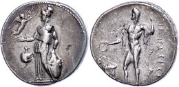 Side, Stater (10,60g), 375-333 V. Chr. Av: Stehende Athena Mit Schild Und Speer Nach Links, Davor Nike Mit Kranz, Darunt - Other & Unclassified