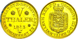 5 Taler, Gold, 1813, Georg III., AKS 2, J. 101, Wz. Rf., Vz. - Other & Unclassified