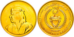 10 Dinars, Gold, 1971, Auf Die Unabhängigkeit, Fb. 2, Kl. Kr., Vz-st. - Bahrain