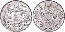 Dollar, 1911, Ohne Punkt Nach "DOLLAR", KM Y 31, Kl. Kr., Vz-st. - Chinese