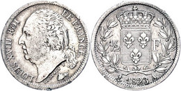 1/2 Franc, 1823, Silber, Paris, Louis XVIII (1815-1824), Gad. 401, Rf., Fast Vz. - Altri & Non Classificati