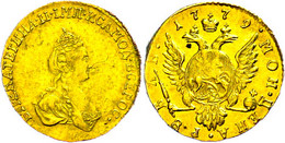 1 Rubel, Gold, 1779, Katharina II., St. Petersburg, Bitkin 115, Kl. Kratzer Auf Dem Avers, Vz. - Russia
