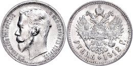 Rubel, 1912, Nikolaus II., St. Petersburg, Bitkin 66, Kl. Kr. Und Rf., Vz-st. - Russia