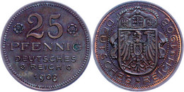 25 Pfennig, 1908, Ohne Mzz., Kupfer Probe, Schaaf 18 G 5, Vz. - Other & Unclassified